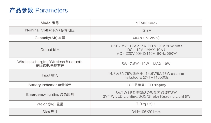 黄瓜视频破解版戶外電源YT500Xmax參數